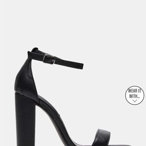 Steve Madden Black Carrson Leather Heels